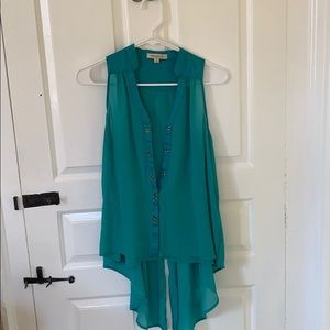 Turquoise flowing blouse